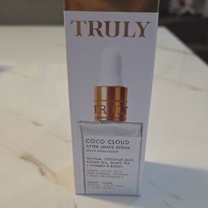 NIB- TRULY Coco Cloud After Shave Serum with Gold and White Design